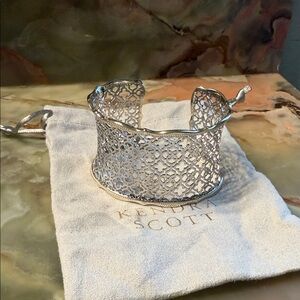 Kendra Scott Candice Gold Cuff Bracelet in Silver Filigree Mix